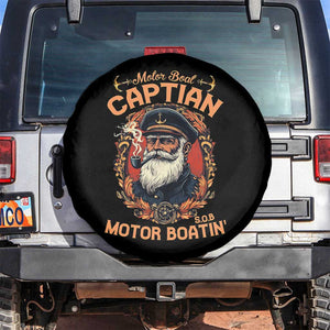 Funny Motor Boat Captain Spare Tire Cover Pontoon SOB Motor Boating Vintage TS02 No hole Black Print Your Wear