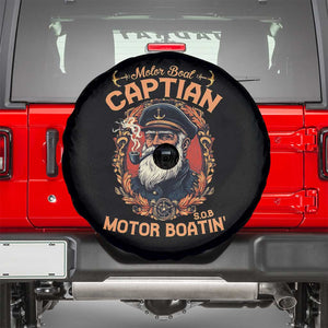 Funny Motor Boat Captain Spare Tire Cover Pontoon SOB Motor Boating Vintage TS02 Black Print Your Wear