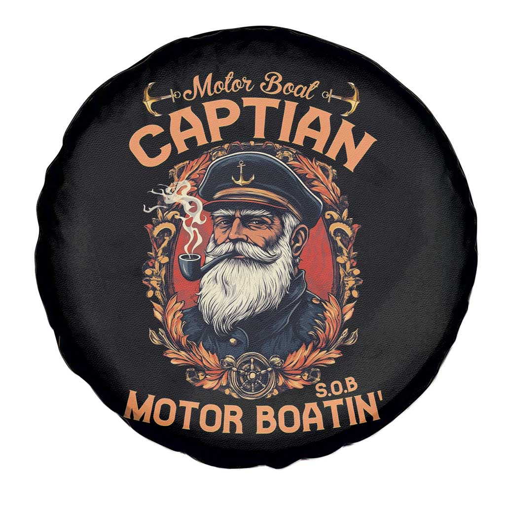 Funny Motor Boat Captain Spare Tire Cover Pontoon SOB Motor Boating Vintage TS02 Print Your Wear
