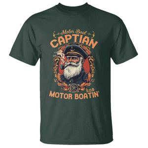 Funny Motor Boat Captain T Shirt Pontoon SOB Motor Boating Vintage TS02 Dark Forest Green Print Your Wear