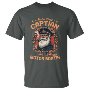 Funny Motor Boat Captain T Shirt Pontoon SOB Motor Boating Vintage TS02 Dark Heather Print Your Wear