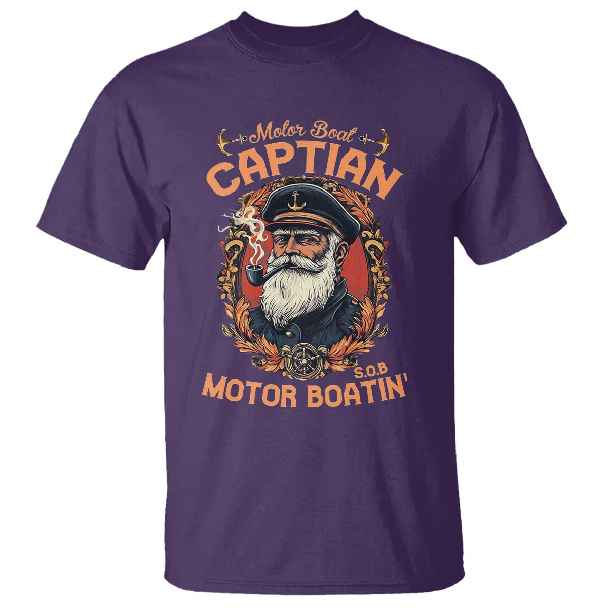 Funny Motor Boat Captain T Shirt - Pontoon SOB Motor Boating Vintage Humor Tee TS02 Purple Print Your Wear