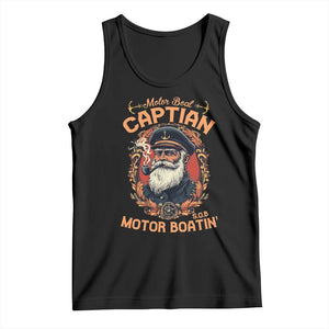 Funny Motor Boat Captain Tank Top Pontoon SOB Motor Boating Vintage TS02 Black Print Your Wear