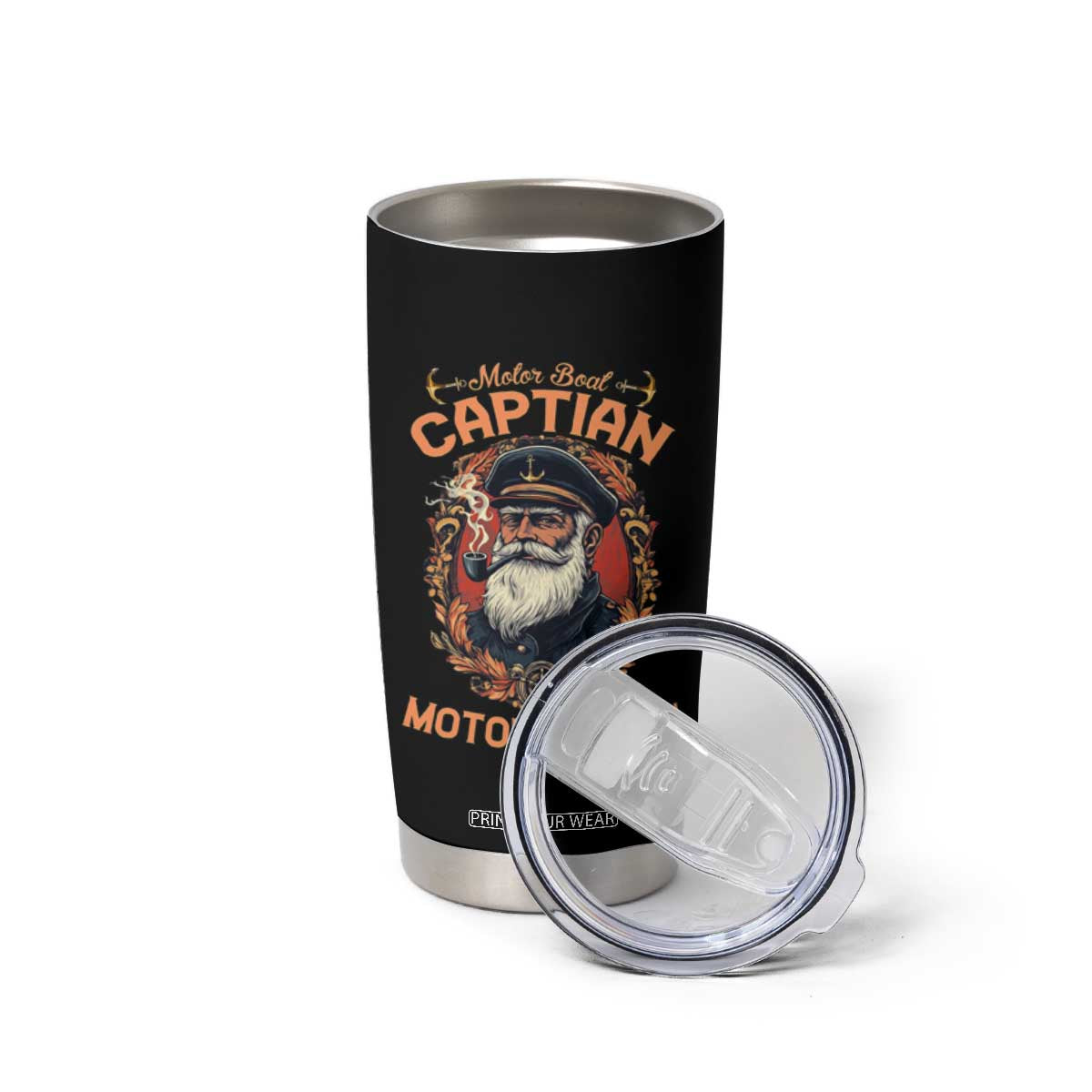 Funny Motor Boat Captain Tumbler Cup Pontoon SOB Motor Boating Vintage TS02 Print Your Wear