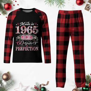 Happy 60th Birthday Floral Plaid Pajama Set Made In 1965 60 Years of Perfection TS02 Buffalo Plaid Print Your Wear