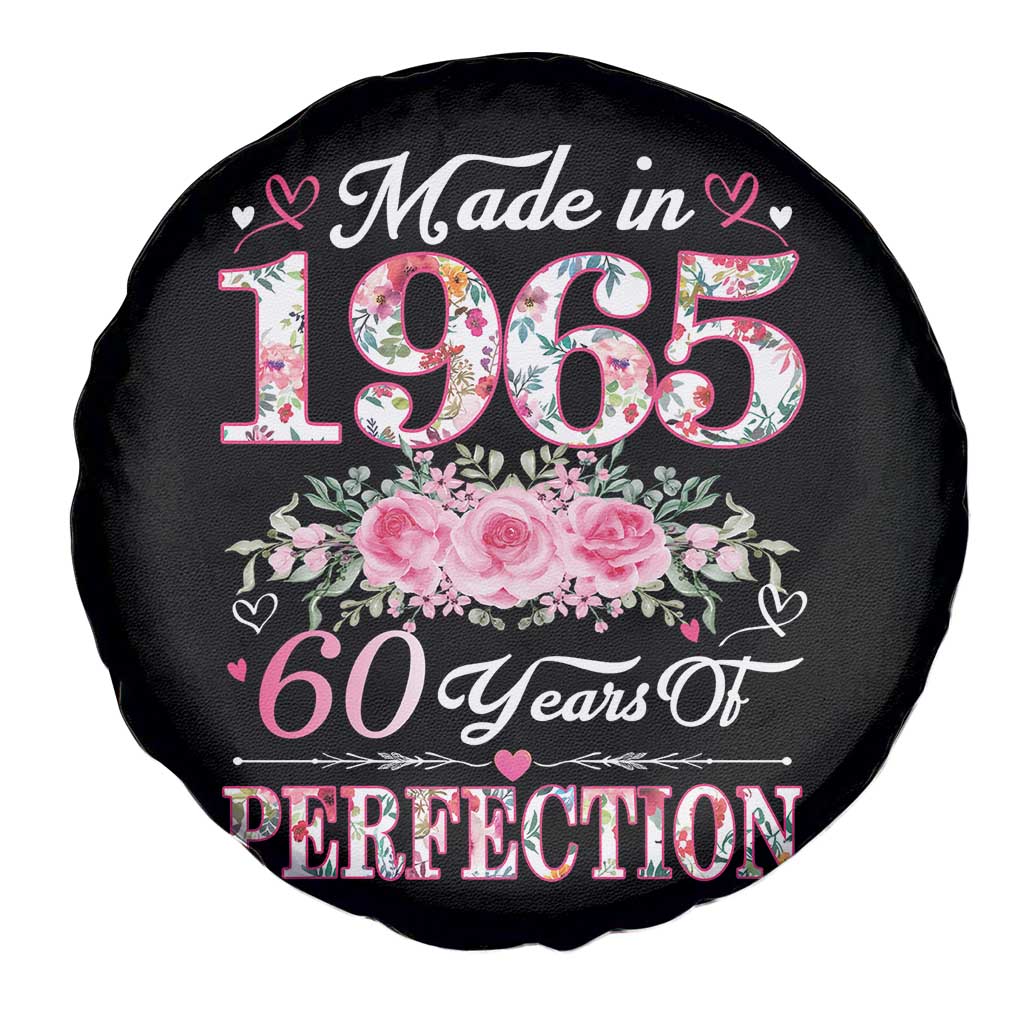 Happy 60th Birthday Floral Spare Tire Cover Made In 1965 60 Years of Perfection TS02 Print Your Wear