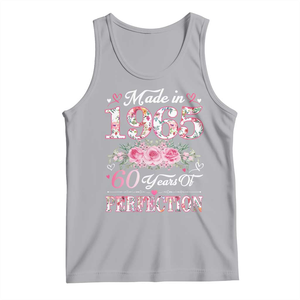 Happy 60th Birthday Floral Tank Top Made In 1965 60 Years of Perfection TS02 Athletic Heather Print Your Wear