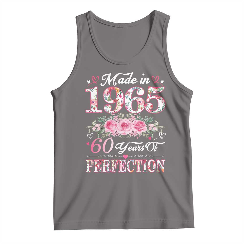 Happy 60th Birthday Floral Tank Top Made In 1965 60 Years of Perfection TS02 Deep Heather Print Your Wear