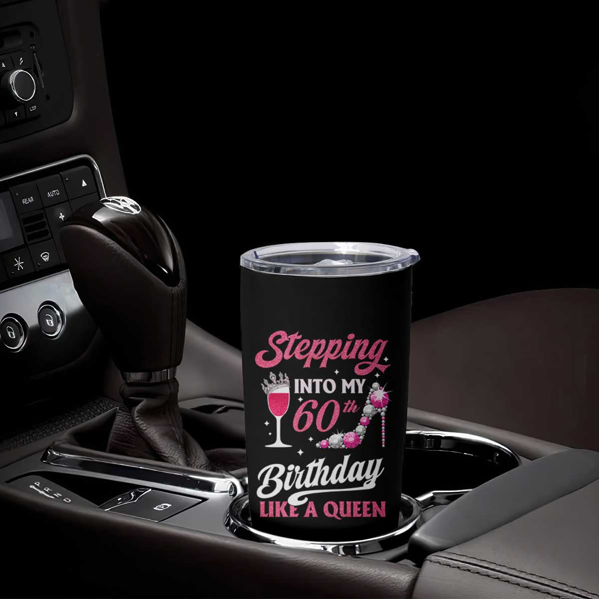 Stepping Into My 60th Birthday Tumbler Cup Like A Queen Pink Wine Glass TS02 Print Your Wear