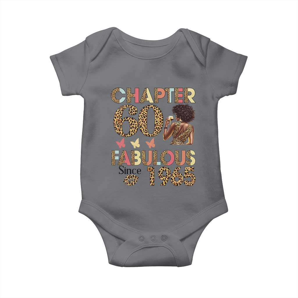 Chapter 60 Fabulous Leopard Baby Onesie Since 1965 60Th Birthday Gift For Women TS02 Charcoal Print Your Wear