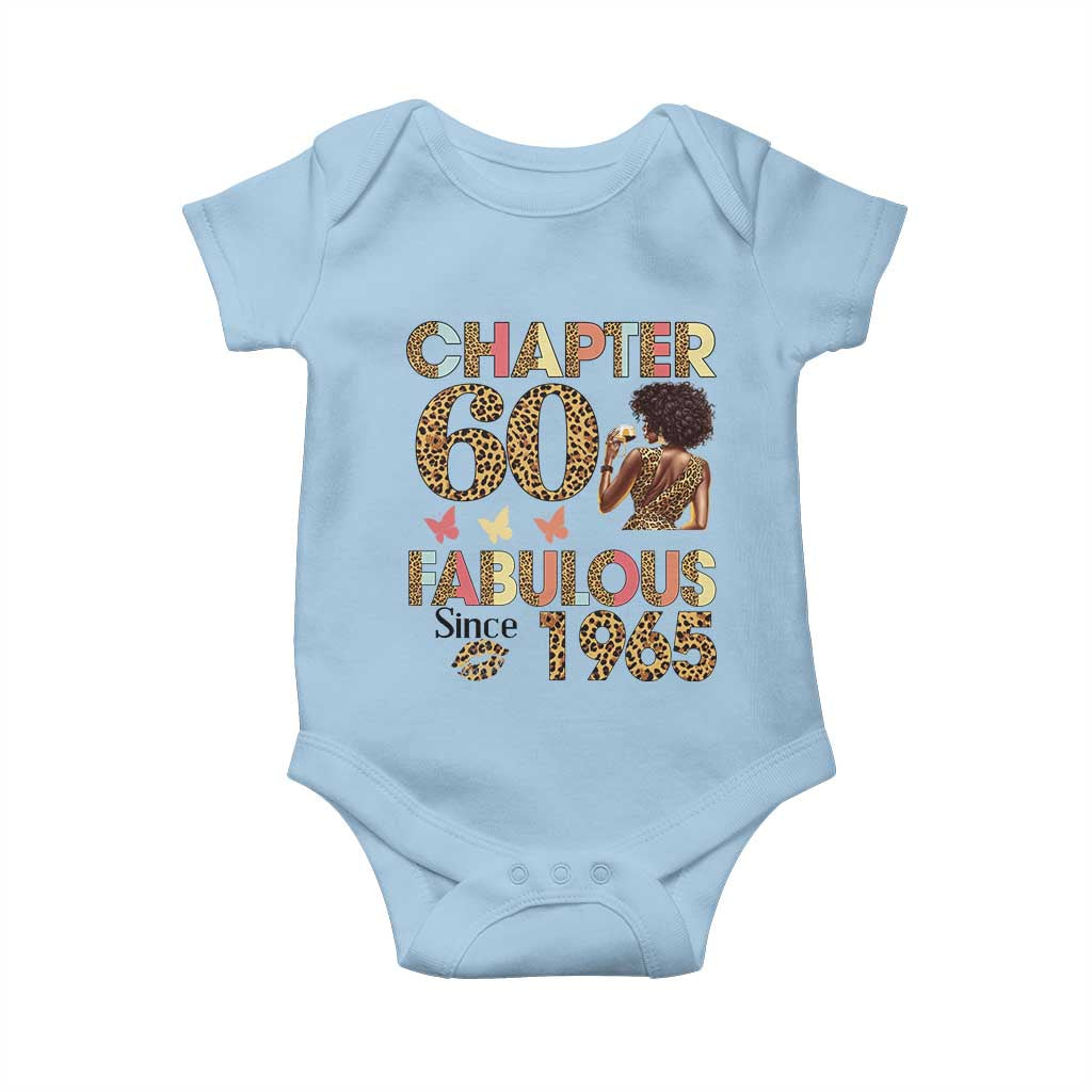 Chapter 60 Fabulous Leopard Baby Onesie Since 1965 60Th Birthday Gift For Women TS02 Light Blue Print Your Wear