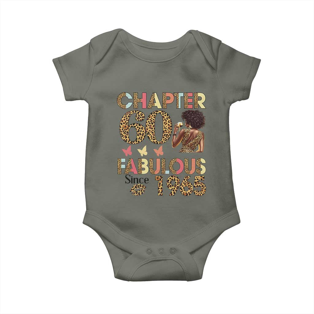 Chapter 60 Fabulous Leopard Baby Onesie Since 1965 60Th Birthday Gift For Women TS02 Military Green Print Your Wear