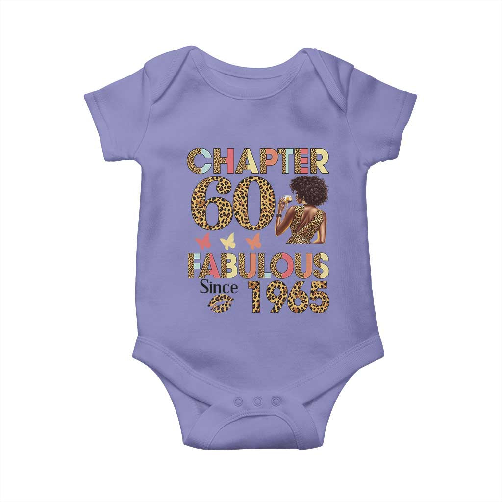 Chapter 60 Fabulous Leopard Baby Onesie Since 1965 60Th Birthday Gift For Women TS02 Violet Print Your Wear
