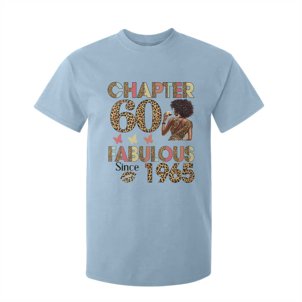 Chapter 60 Fabulous Leopard T Shirt For Kid Since 1965 60Th Birthday Gift For Women TS02 Light Blue Print Your Wear