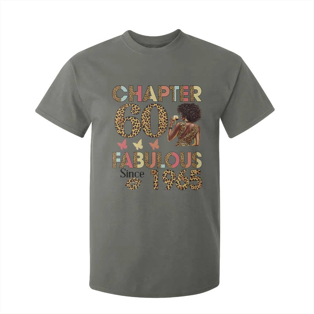 Chapter 60 Fabulous Leopard T Shirt For Kid Since 1965 60Th Birthday Gift For Women TS02 Military Green Print Your Wear