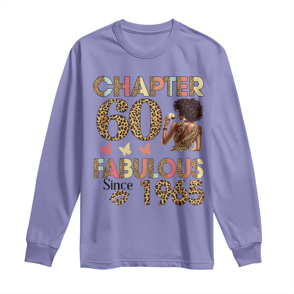 Chapter 60 Fabulous Leopard Long Sleeve Shirt Since 1965 60Th Birthday Gift For Women TS02 Violet Print Your Wear