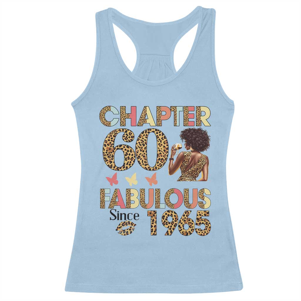 Chapter 60 Fabulous Leopard Racerback Tank Top Since 1965 60Th Birthday Gift For Women TS02 Light Blue Print Your Wear
