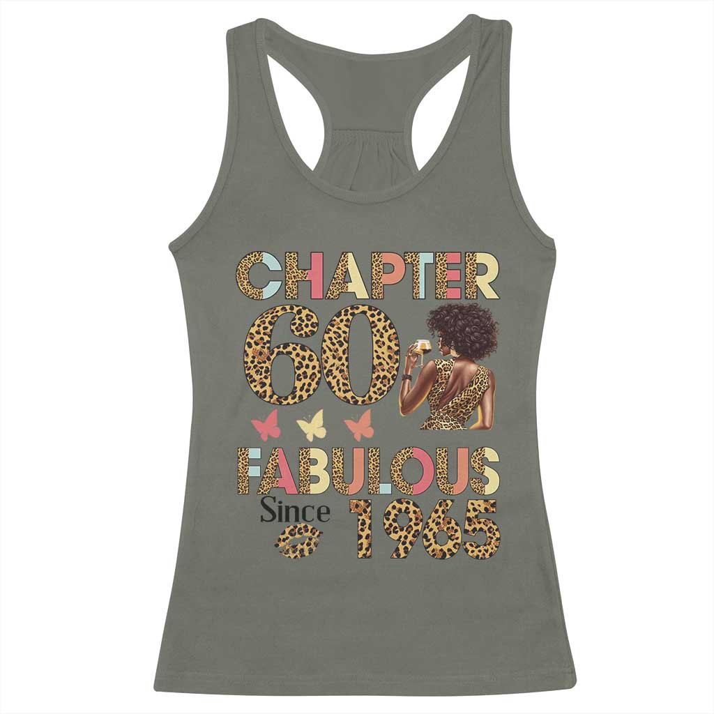 Chapter 60 Fabulous Leopard Racerback Tank Top Since 1965 60Th Birthday Gift For Women TS02 Military Green Print Your Wear