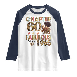 Chapter 60 Fabulous Leopard Raglan Shirt Since 1965 60Th Birthday Gift For Women TS02 White Navy Print Your Wear