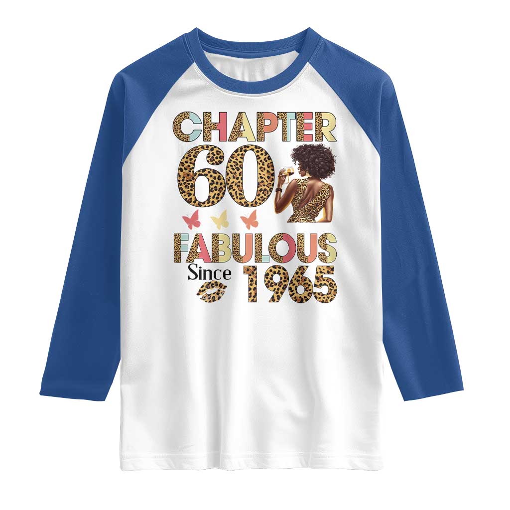Chapter 60 Fabulous Leopard Raglan Shirt Since 1965 60Th Birthday Gift For Women TS02 White Royal Print Your Wear
