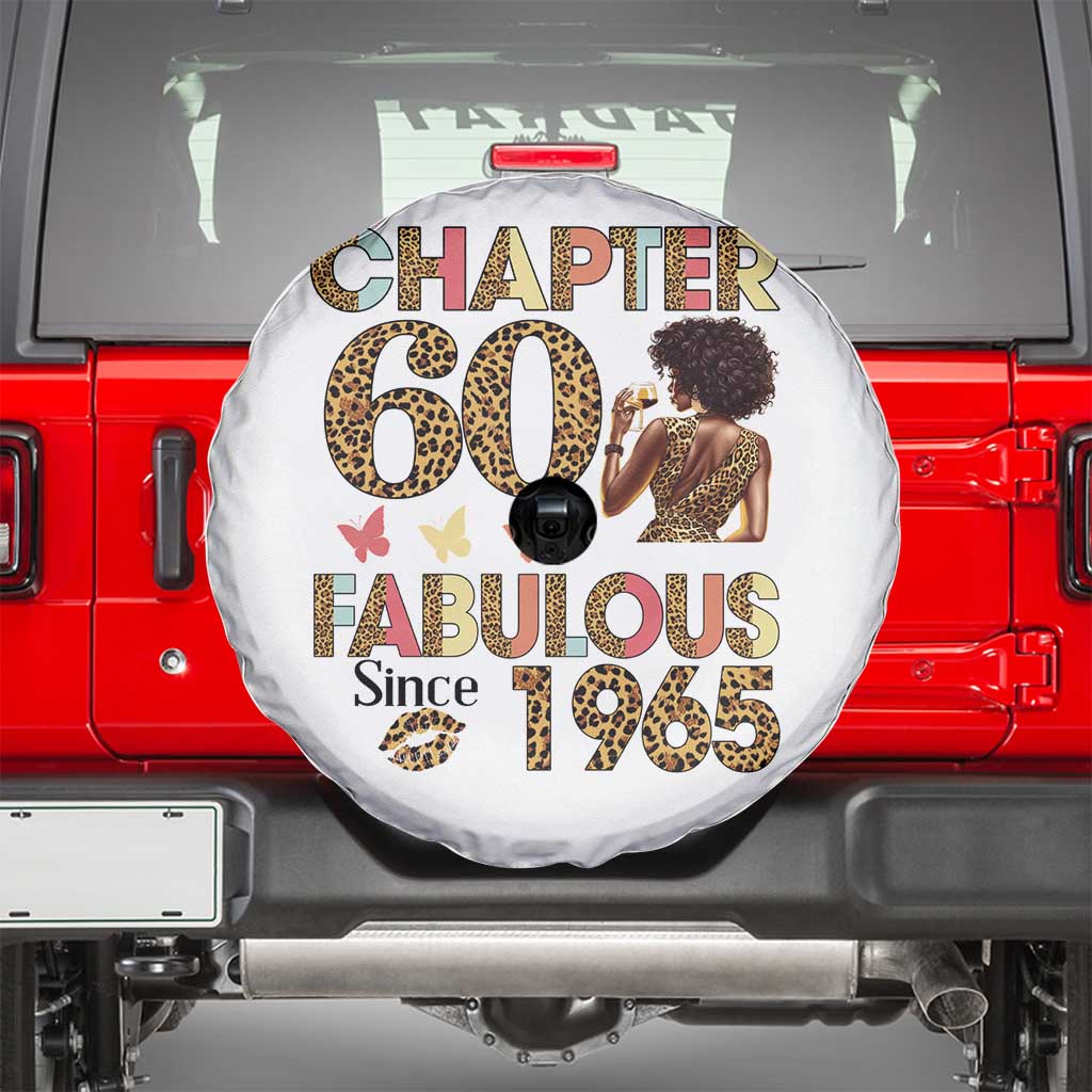 Chapter 60 Fabulous Leopard Spare Tire Cover Since 1965 60Th Birthday Gift For Women TS02 White Print Your Wear