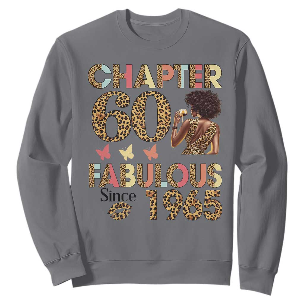 Chapter 60 Fabulous Leopard Sweatshirt Since 1965 60Th Birthday Gift For Women TS02 Charcoal Print Your Wear