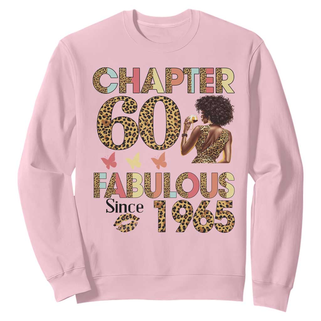 Chapter 60 Fabulous Leopard Sweatshirt Since 1965 60Th Birthday Gift For Women TS02 Light Pink Print Your Wear