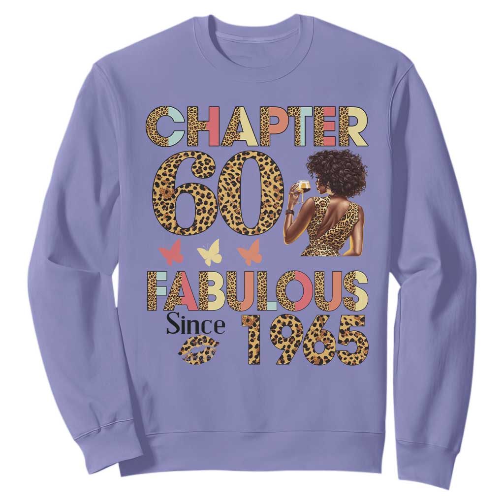 Chapter 60 Fabulous Leopard Sweatshirt Since 1965 60Th Birthday Gift For Women TS02 Violet Print Your Wear