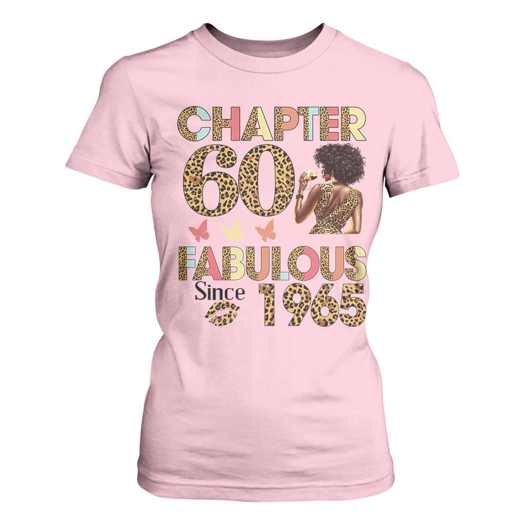 Chapter 60 Fabulous Leopard T Shirt For Women Since 1965 60Th Birthday Gift For Women TS02 Light Pink Print Your Wear