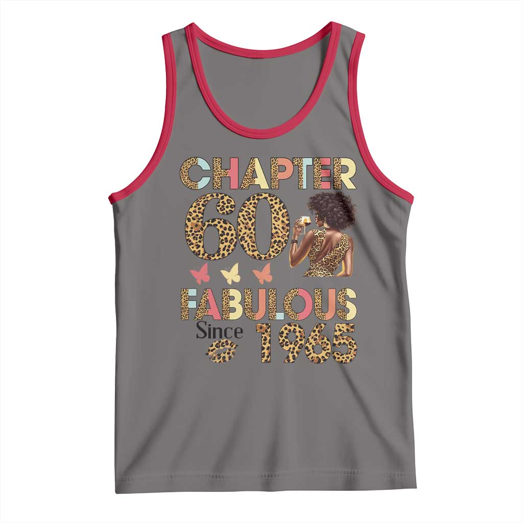 Chapter 60 Fabulous Leopard Tank Top Since 1965 60Th Birthday Gift For Women TS02 Deep Heather Red Print Your Wear