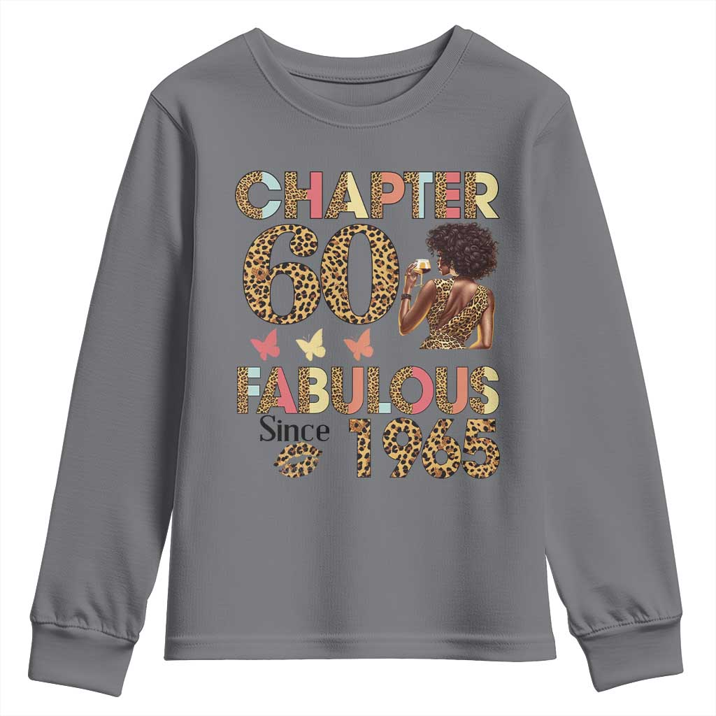 Chapter 60 Fabulous Leopard Youth Sweatshirt Since 1965 60Th Birthday Gift For Women TS02 Charcoal Print Your Wear