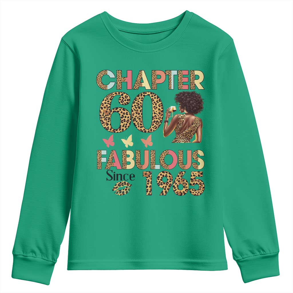 Chapter 60 Fabulous Leopard Youth Sweatshirt Since 1965 60Th Birthday Gift For Women TS02 Irish Green Print Your Wear