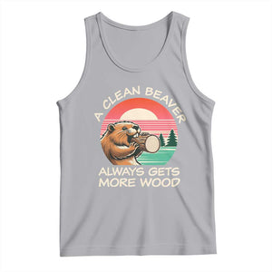Funny Beaver Joke Tank Top A Clean Beaver Always Gets More Wood Adult Humor TS02 Athletic Heather Print Your Wear