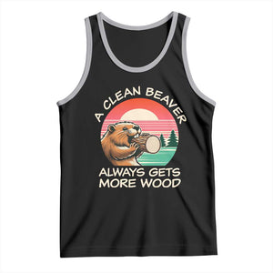 Funny Beaver Joke Tank Top A Clean Beaver Always Gets More Wood Adult Humor TS02 Black Athletic Heather Print Your Wear