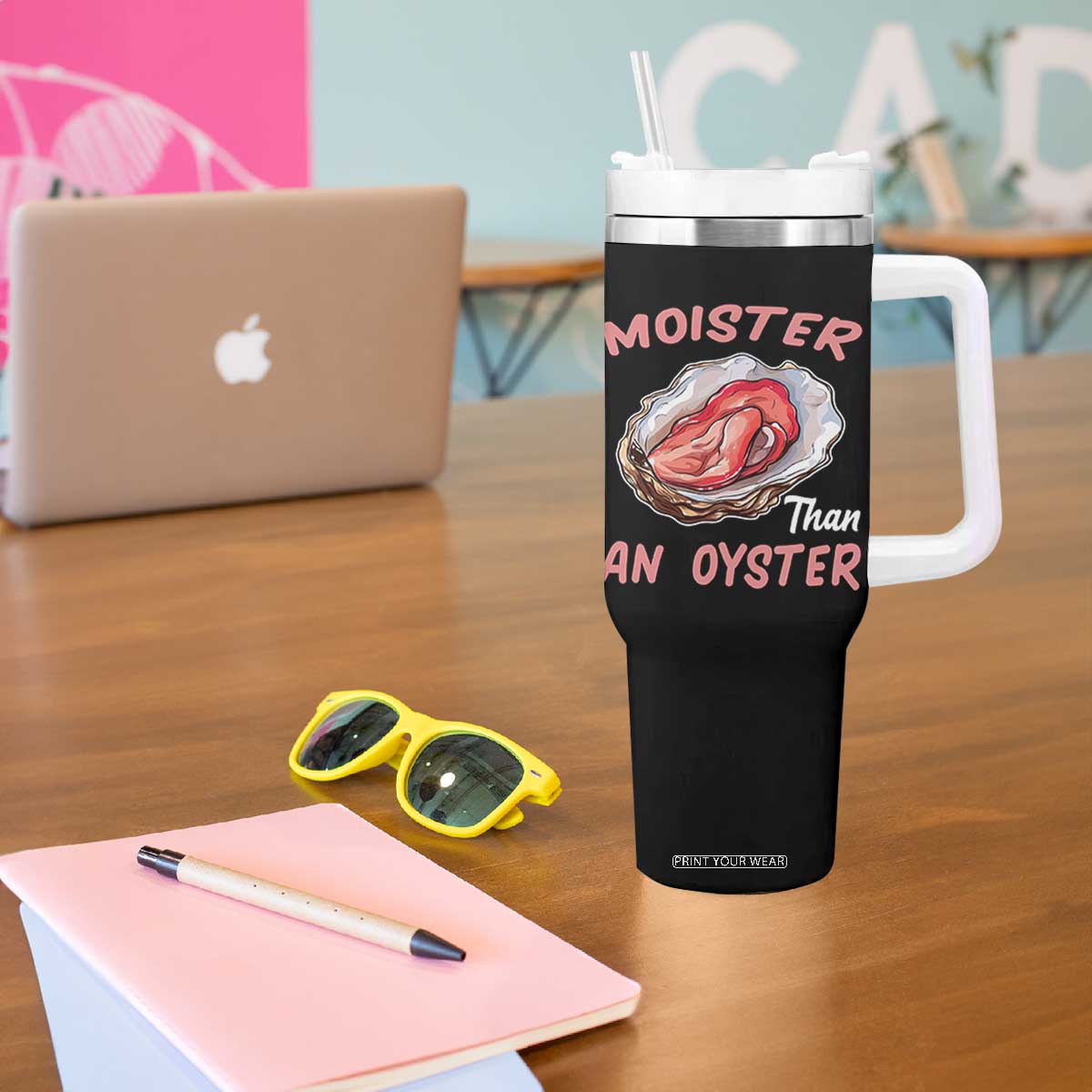 Moister Than An Oyster Funny Offensive Tumbler With Handle Inappropriate Adult Humor TS02 Print Your Wear