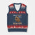 Funny Beaver V-Neck Knit Sweater Vest Save A Tree Eat A Beaver TS02 Navy Red Print Your Wear