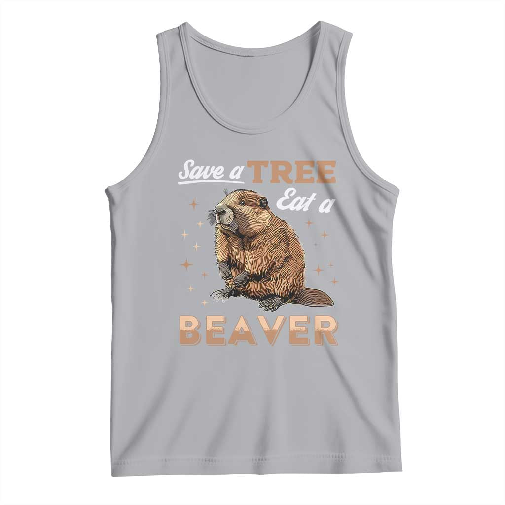 Funny Beaver Tank Top Save A Tree Eat A Beaver TS02 Athletic Heather Print Your Wear