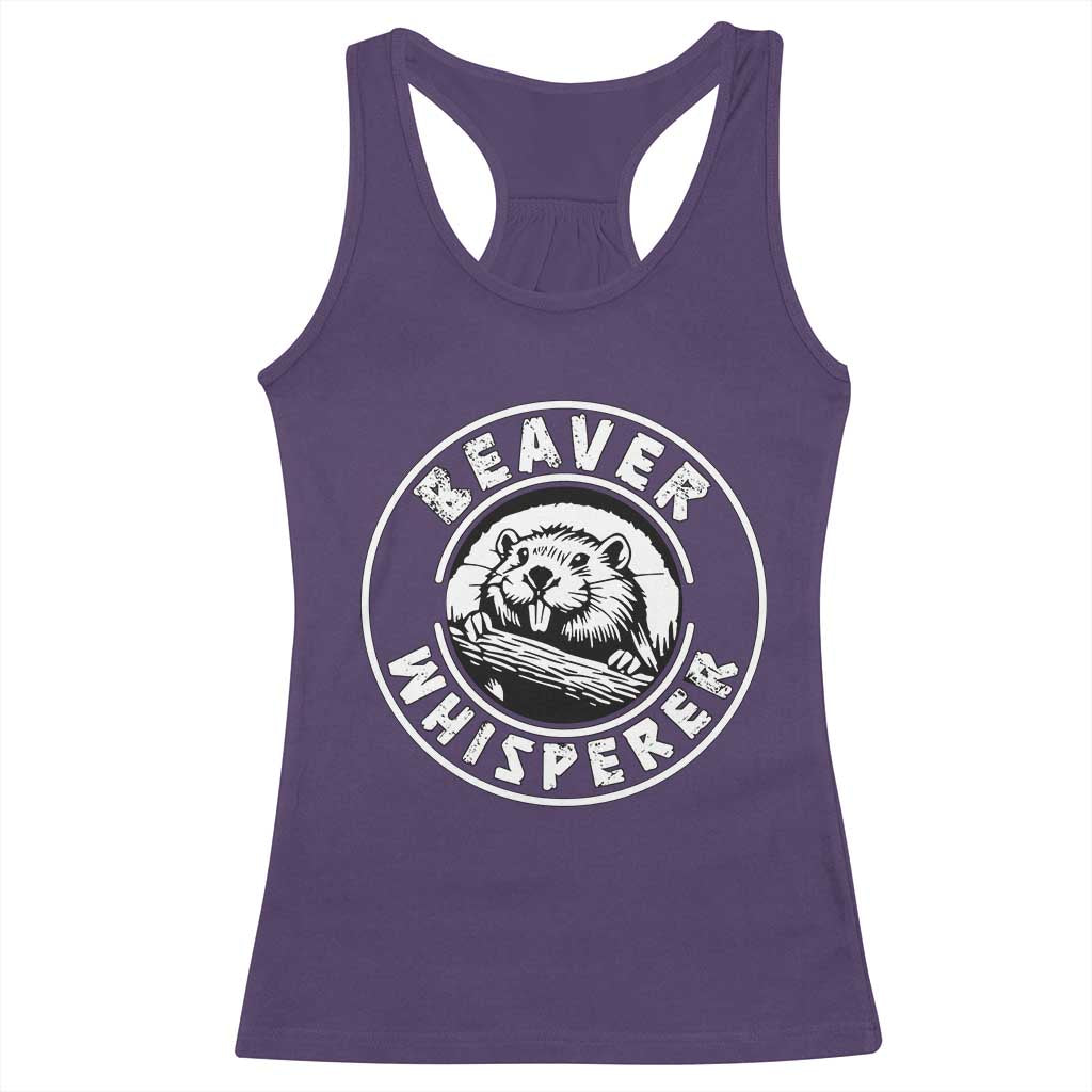 Beaver Whisperer Racerback Tank Top Funny Wildlife Lover Nature Humor TS02 Purple Print Your Wear