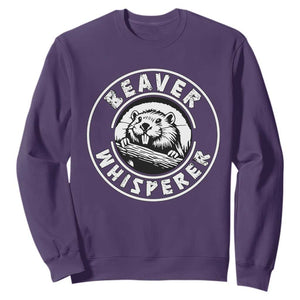 Beaver Whisperer Sweatshirt Funny Wildlife Lover Nature Humor TS02 Purple Print Your Wear