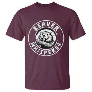 Beaver Whisperer T Shirt Funny Wildlife Lover Nature Humor TS02 Maroon Print Your Wear