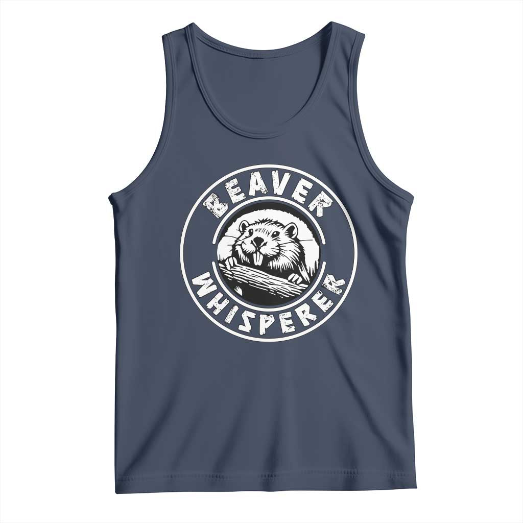 Beaver Whisperer Tank Top Funny Wildlife Lover Nature Humor TS02 Navy Print Your Wear