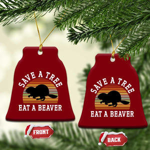 Save A Tree Eat A Beaver Ceramic Ornament Funny Ironic Beaver TS02 Print Your Wear