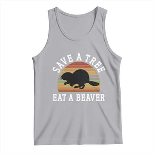 Save A Tree Eat A Beaver Tank Top Funny Ironic Beaver TS02 Athletic Heather Print Your Wear