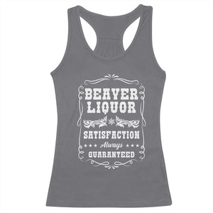Funny Beaver Liquor Racerback Tank Top Adult Drinking Humor Pun Vintage TS02 Charcoal Print Your Wear
