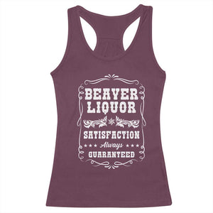 Funny Beaver Liquor Racerback Tank Top Adult Drinking Humor Pun Vintage TS02 Maroon Print Your Wear