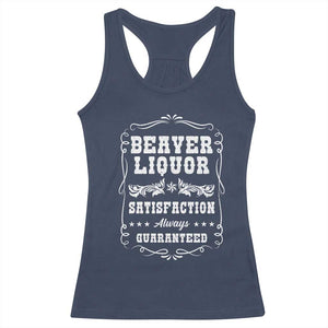 Funny Beaver Liquor Racerback Tank Top Adult Drinking Humor Pun Vintage TS02 Navy Print Your Wear