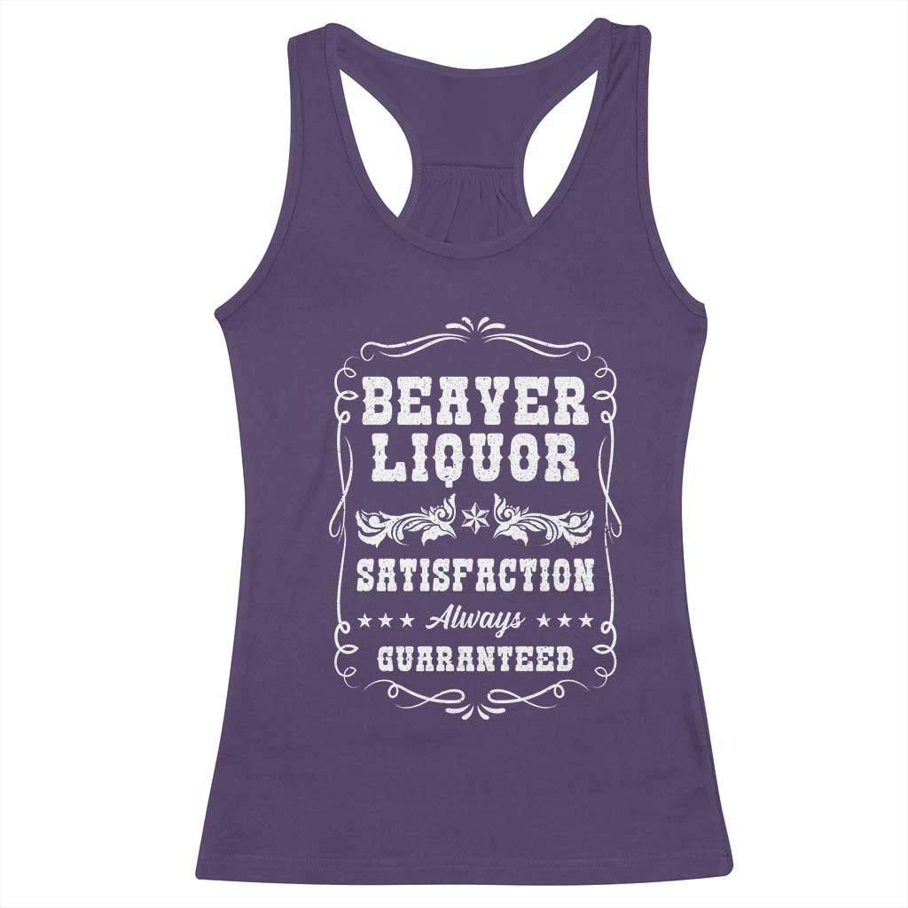 Funny Beaver Liquor Racerback Tank Top Adult Drinking Humor Pun Vintage TS02 Purple Print Your Wear
