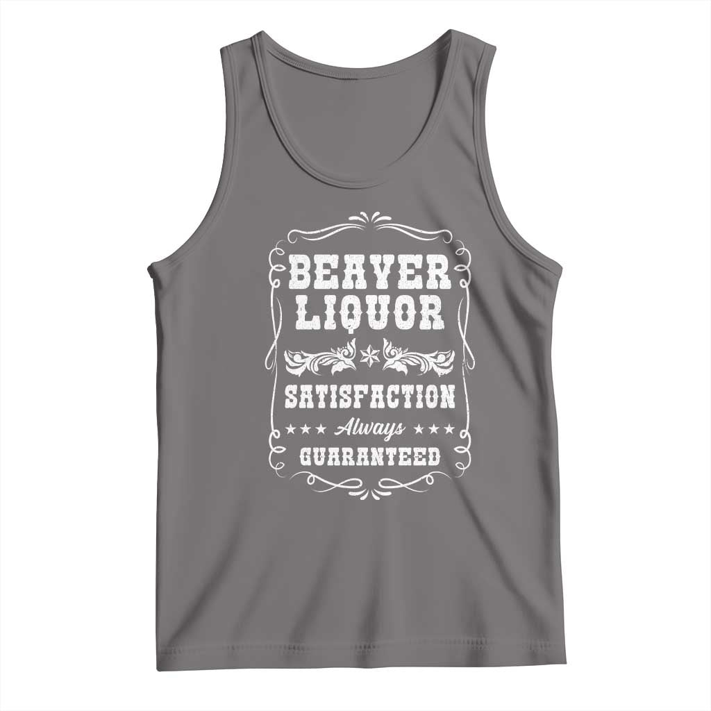 Funny Beaver Liquor Tank Top Adult Drinking Humor Pun Vintage TS02 Deep Heather Print Your Wear