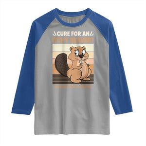 Funny Beaver Raglan Shirt Cure For An Itchy Beaver Ask For A Friend Adult Humor TS02 Sport Gray Royal Print Your Wear