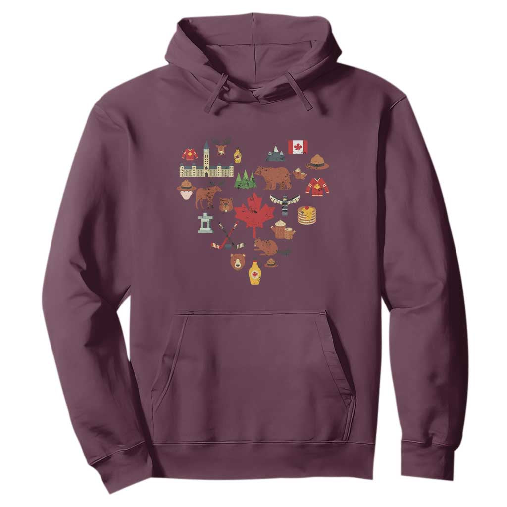 Canada Pride Hoodie Canadian Flag Maple Leaf TS02 Maroon Print Your Wear